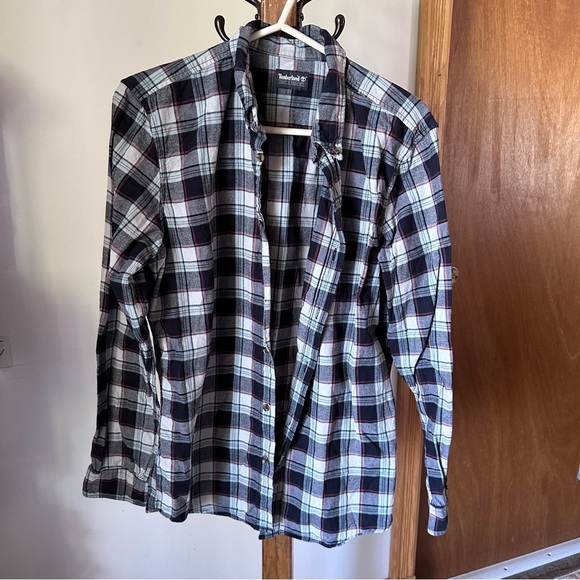Timberland Plaid Flannel Button-Up Shirt - Picture 1 of 6